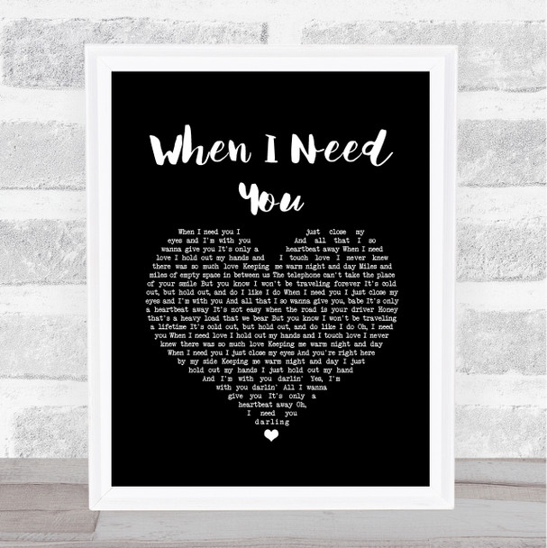 Leo Sayer When I Need You Black Heart Song Lyric Art Print