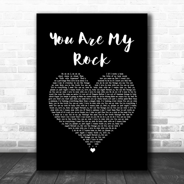 Beyonce You Are My Rock Black Heart Song Lyric Art Print