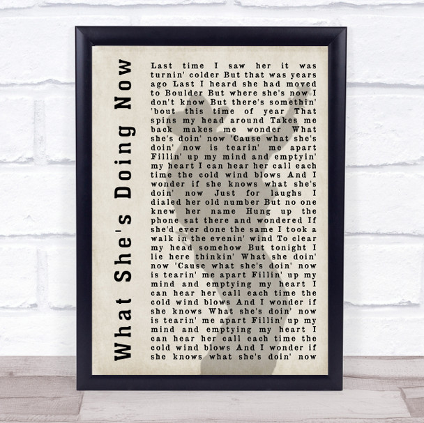 Garth Brooks What She's Doing Now Shadow Song Lyric Music Wall Art Print