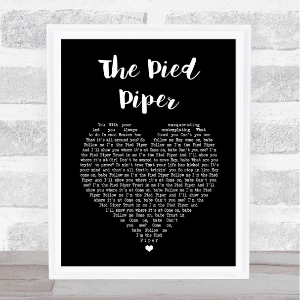 Crispian St. Peters The Pied Piper Black Heart Song Lyric Art Print