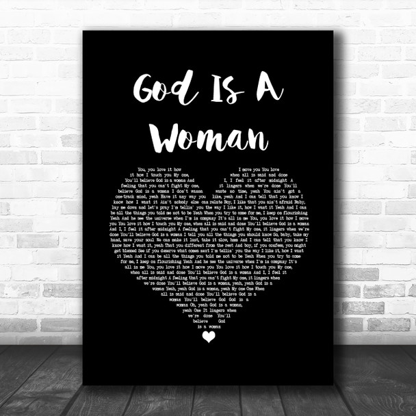 Ariana Grande God Is A Woman Black Heart Song Lyric Art Print