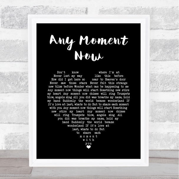 Deanna Durbin Any Moment Now Black Heart Song Lyric Art Print