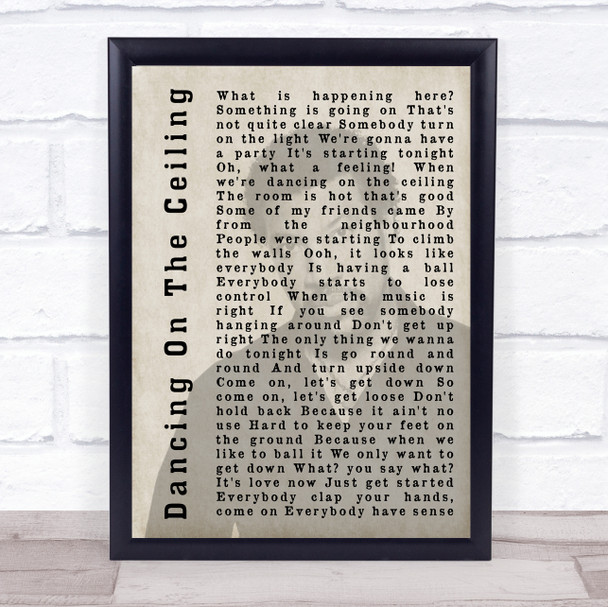 Lionel Richie Dancing On The Ceiling Shadow Song Lyric Music Wall Art Print