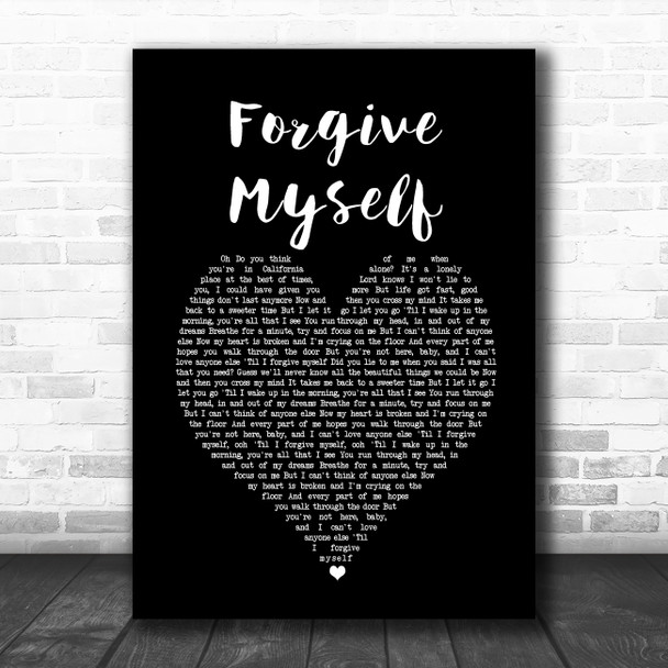 Sam Smith Forgive Myself Black Heart Song Lyric Art Print