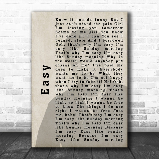 Lionel Richie Easy Shadow Song Lyric Music Wall Art Print