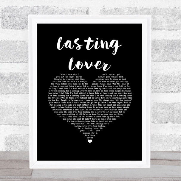 Sigala & James Arthur Lasting Lover Black Heart Song Lyric Art Print