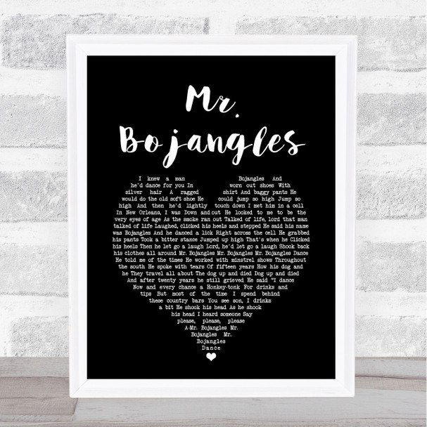 Sammy Davis Jr Mr. Bojangles Black Heart Song Lyric Art Print