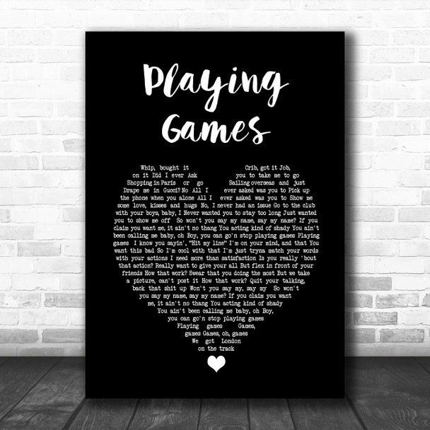 Summer Walker Playing Games Black Heart Song Lyric Art Print