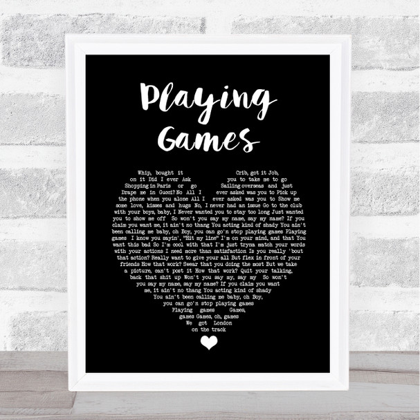 Summer Walker Playing Games Black Heart Song Lyric Art Print