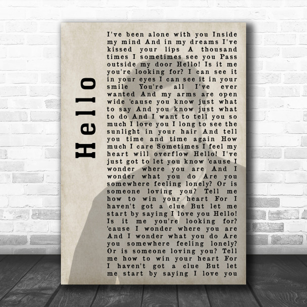 Lionel Richie Hello Shadow Song Lyric Music Wall Art Print