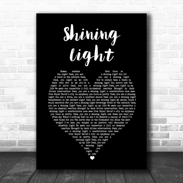 Annie Lennox Shining Light Black Heart Song Lyric Art Print