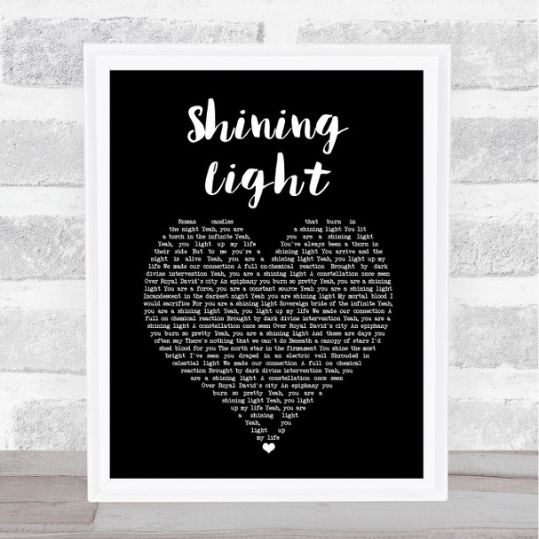 Annie Lennox Shining Light Black Heart Song Lyric Art Print