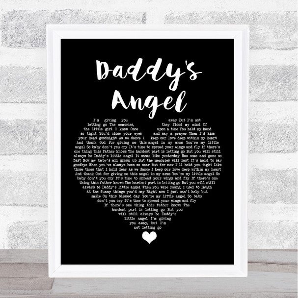 Tony Carter Daddy's Angel Black Heart Song Lyric Art Print