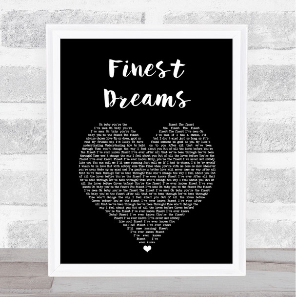 Kalis Finest Dreams Black Heart Song Lyric Art Print