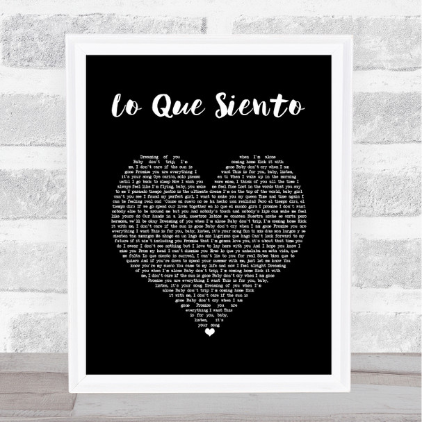 Cuco Lo Que Siento Black Heart Song Lyric Art Print