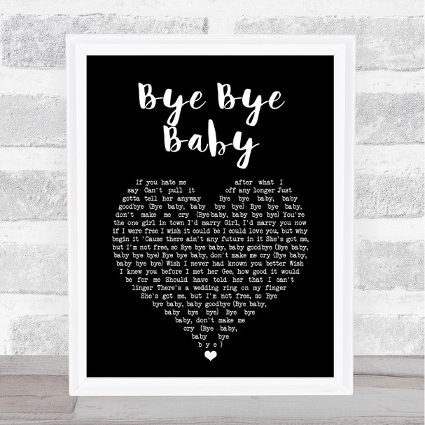 Bay City Rollers Bye Bye Baby Black Heart Song Lyric Art Print