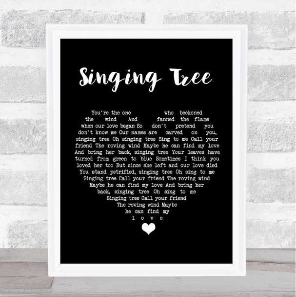 Elvis Presley Singing Tree Black Heart Song Lyric Art Print