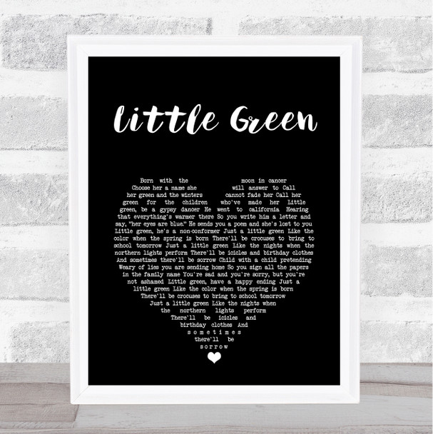 Joni Mitchell Little Green Black Heart Song Lyric Art Print