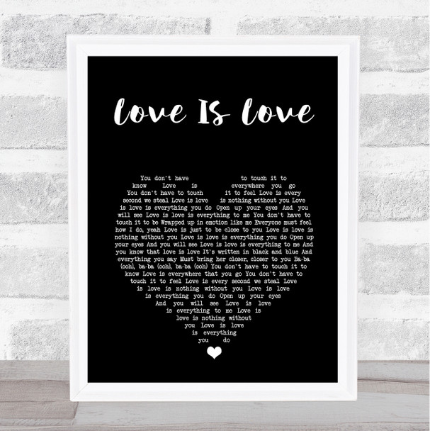 Culture Club Love Is Love Black Heart Song Lyric Art Print