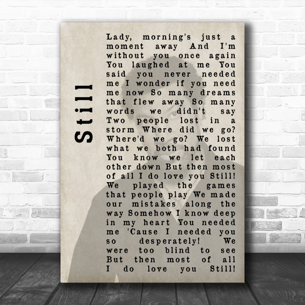 Lionel Richie Still Shadow Song Lyric Music Wall Art Print