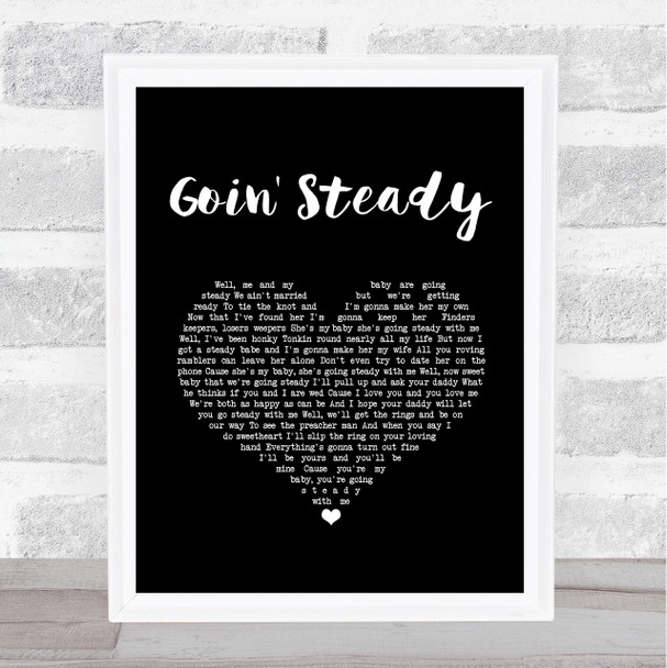 Faron Young Goin' Steady Black Heart Song Lyric Art Print