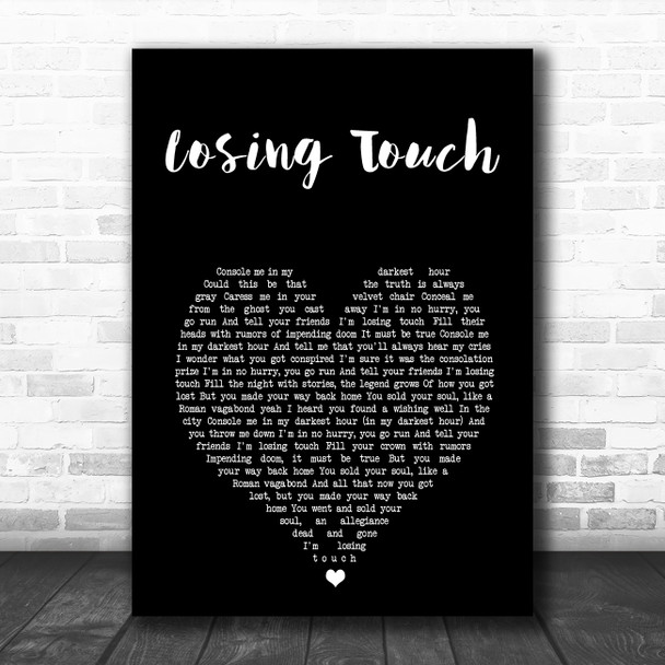The Killers Losing Touch Black Heart Song Lyric Art Print