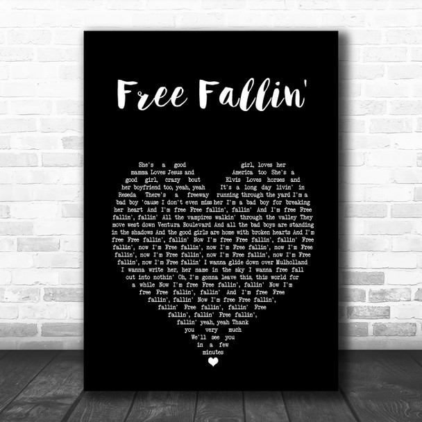 John Mayer Free Fallin' Black Heart Song Lyric Art Print