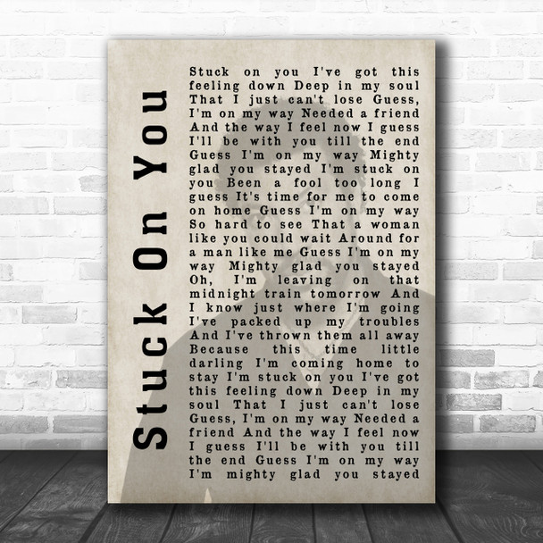 Lionel Richie Stuck On You Shadow Song Lyric Music Wall Art Print
