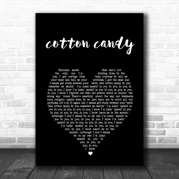 Yungblud cotton candy Black Heart Song Lyric Art Print