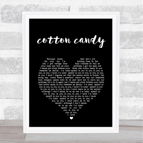 Yungblud cotton candy Black Heart Song Lyric Art Print