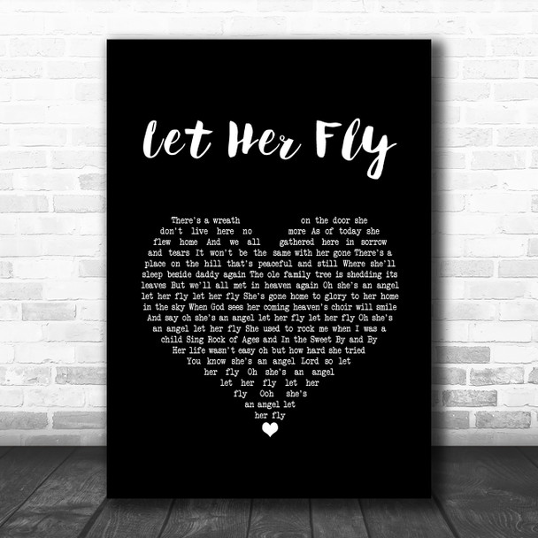 Loretta Lynn, Dolly Parton & Tammy Wynette Let Her Fly Black Heart Song Lyric Art Print