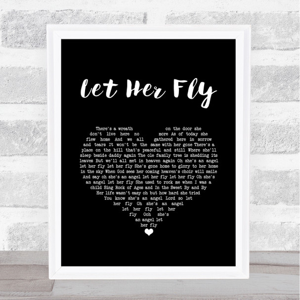 Loretta Lynn, Dolly Parton & Tammy Wynette Let Her Fly Black Heart Song Lyric Art Print