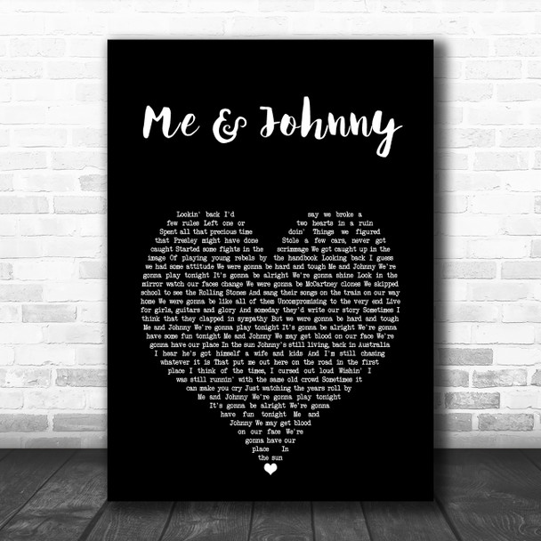 Rick Springfield Me & Johnny Black Heart Song Lyric Art Print
