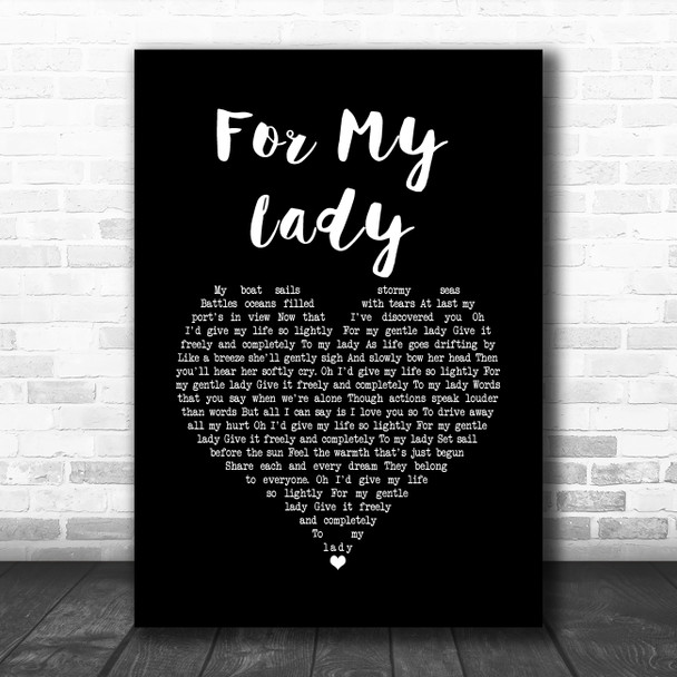 The Moody Blues For My Lady Black Heart Song Lyric Art Print