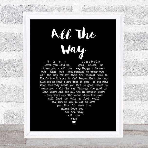 Billie Holiday All The Way Black Heart Song Lyric Art Print