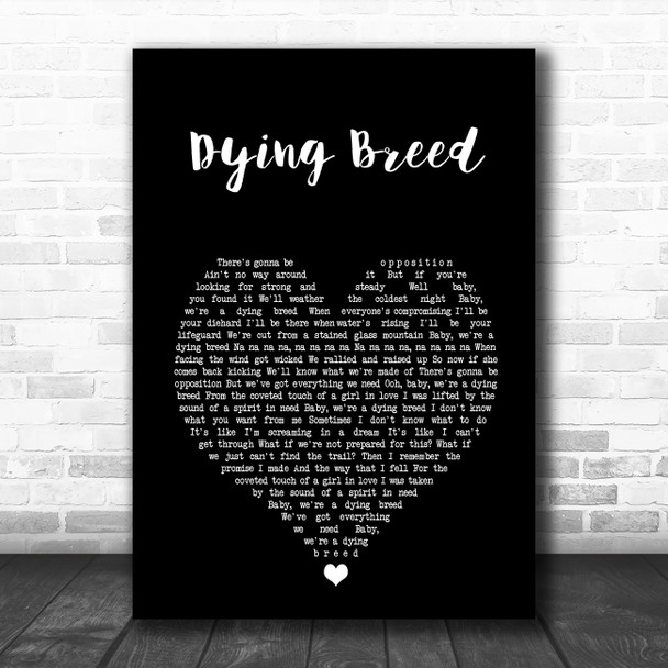 The Killers Dying Breed Black Heart Song Lyric Art Print