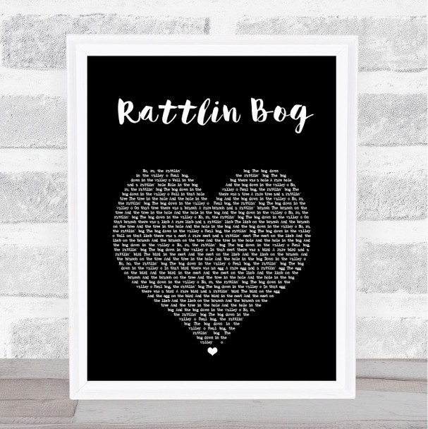 Stramash Rattlin Bog Black Heart Song Lyric Art Print