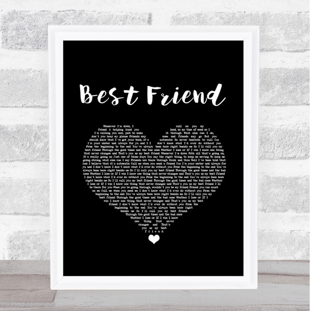 Brandy Best Friend Black Heart Song Lyric Art Print