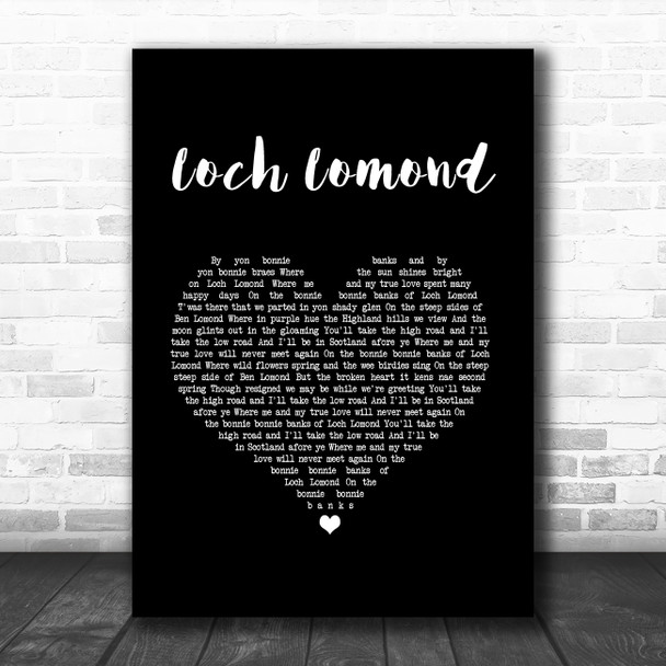 Runrig Loch Lomond Black Heart Song Lyric Art Print