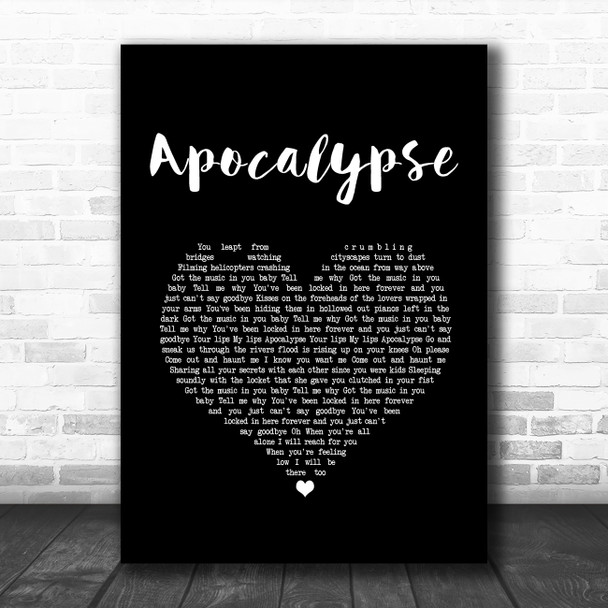 Cigarettes After Sex Apocalypse Black Heart Song Lyric Art Print