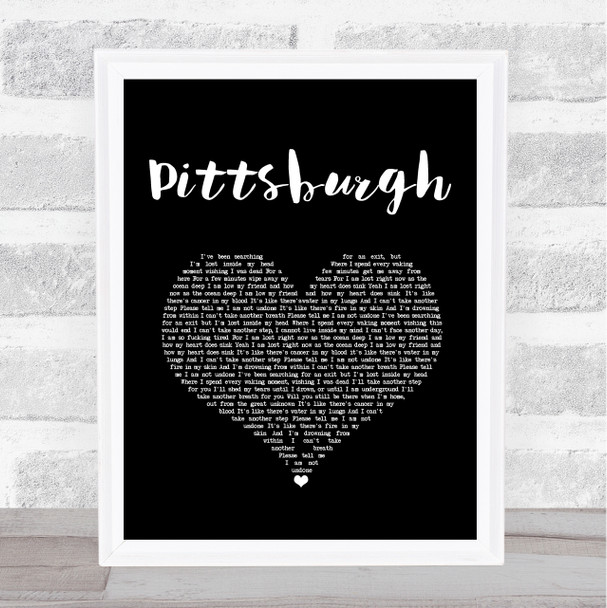 The Amity Affliction Pittsburgh Black Heart Song Lyric Art Print