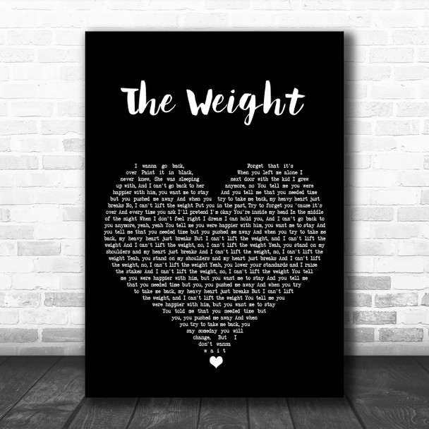 Shawn Mendes The Weight Black Heart Song Lyric Art Print