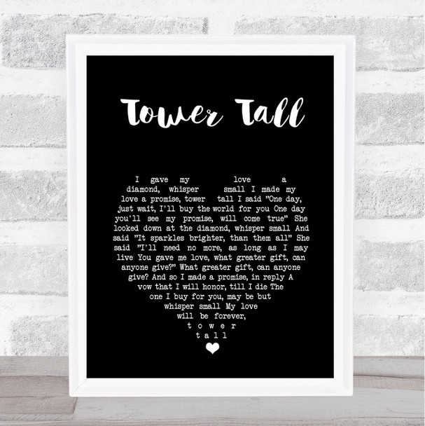 Gene Pitney Tower Tall Black Heart Song Lyric Art Print