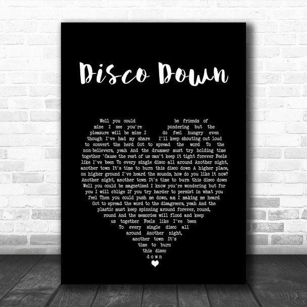 Shed Seven Disco Down Black Heart Song Lyric Art Print