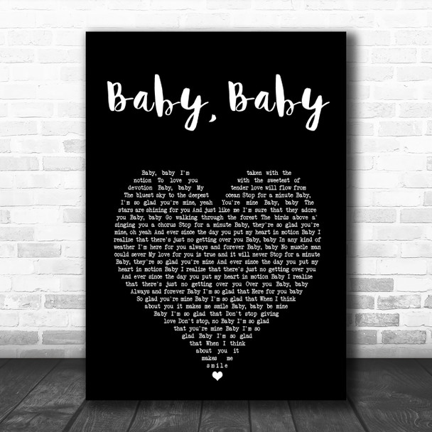 Amy Grant Baby, Baby Black Heart Song Lyric Art Print
