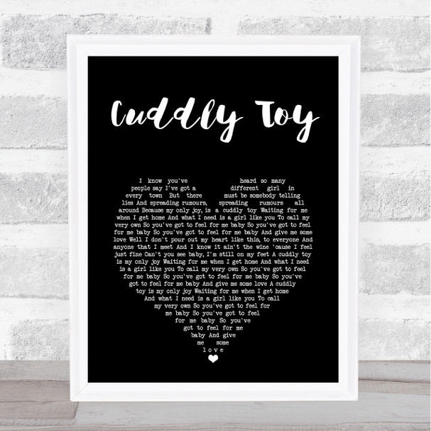 Roachford Cuddly Toy Black Heart Song Lyric Art Print