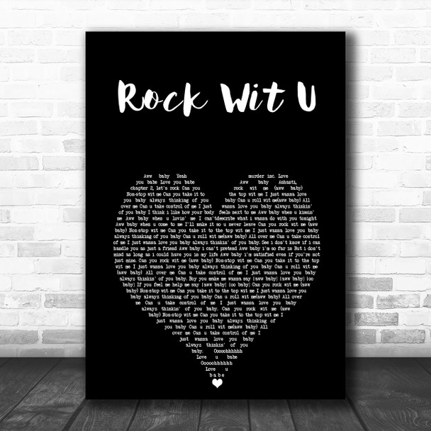 Ashanti Rock Wit U Black Heart Song Lyric Art Print