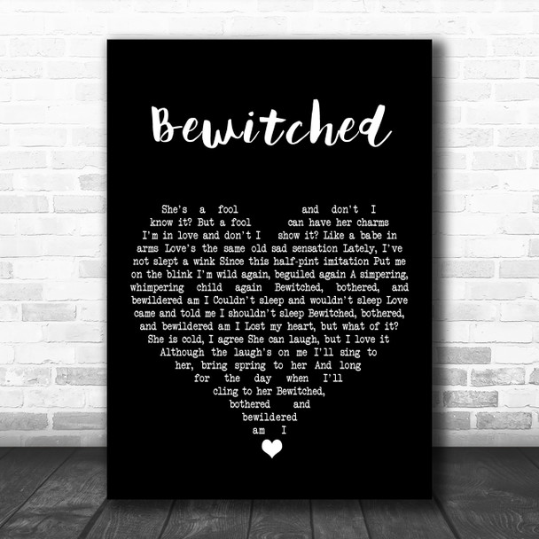 Frank Sinatra Bewitched Black Heart Song Lyric Art Print
