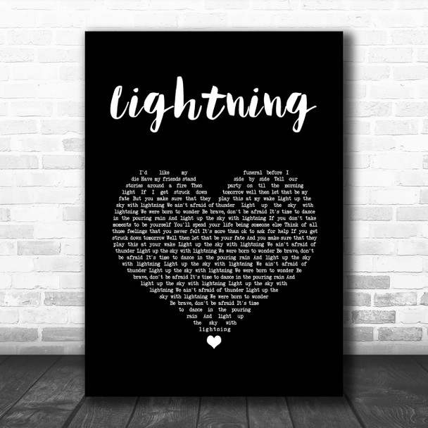 Lucy Spraggan Lightning Black Heart Song Lyric Art Print