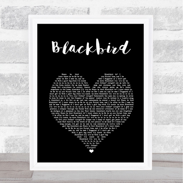 The Wurzels Blackbird Black Heart Song Lyric Art Print
